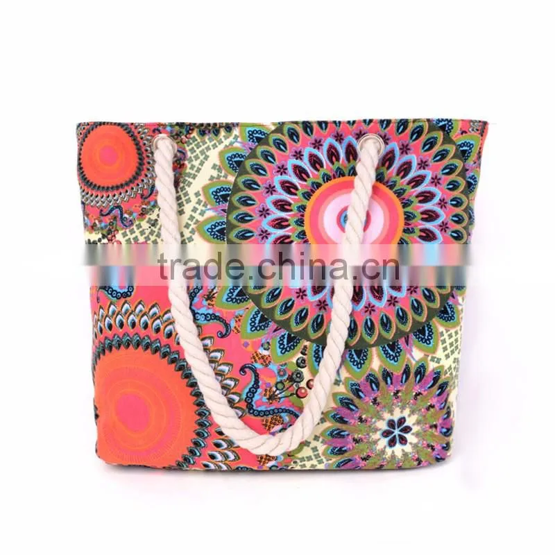 Hot selling vintage canvas beach tote bag