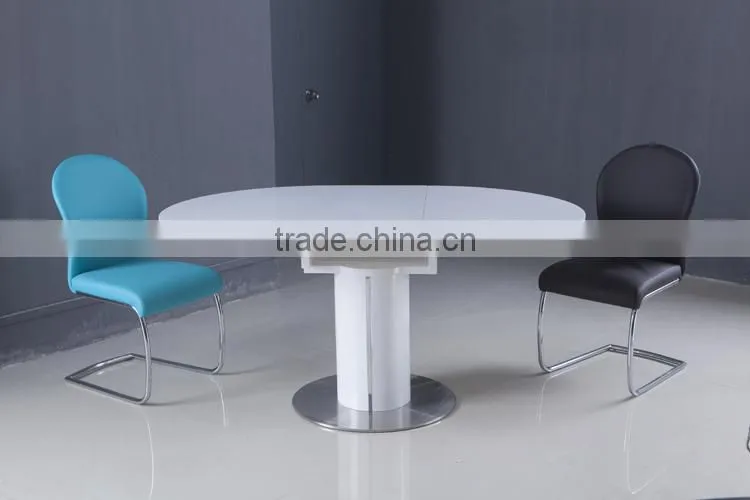 2016 New Designs white light expandable round dining table