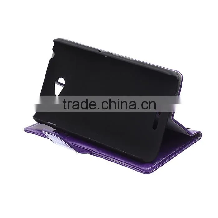 Wholesale Flip Cover Leather Case For Sony E4,For Sony E4 Book Cover Stand Case