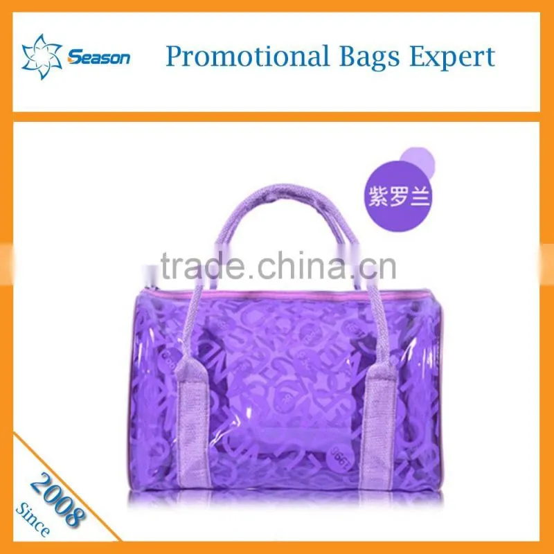 Wholesale transparent PVC beach bag utility tote bag bags cosmetic