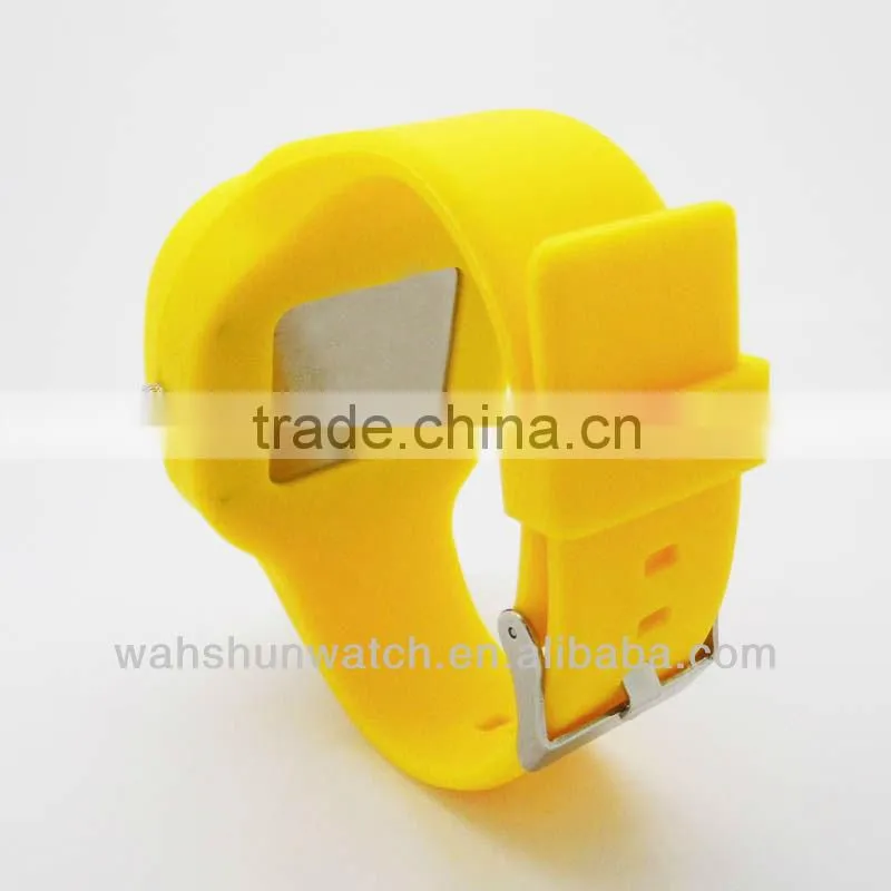 Popular yellow silicone square jelly watch