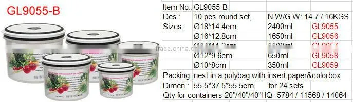 10pcs waterproof stackable cookie container GL9055-B