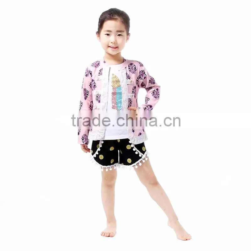 2016 fashion designs wholesale children's boutique clothing , pretty coat