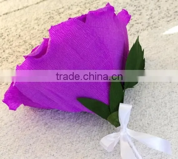 Handmade Purple Rose Diameter 13 inches, Large Paper Flower, Purple Wedding Bouquet, Bright Purple Large Rose