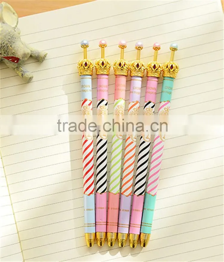 Gold Crown ballpoint pens Blue ink pen zakka korean Stationery canetas material escolar office school supplies