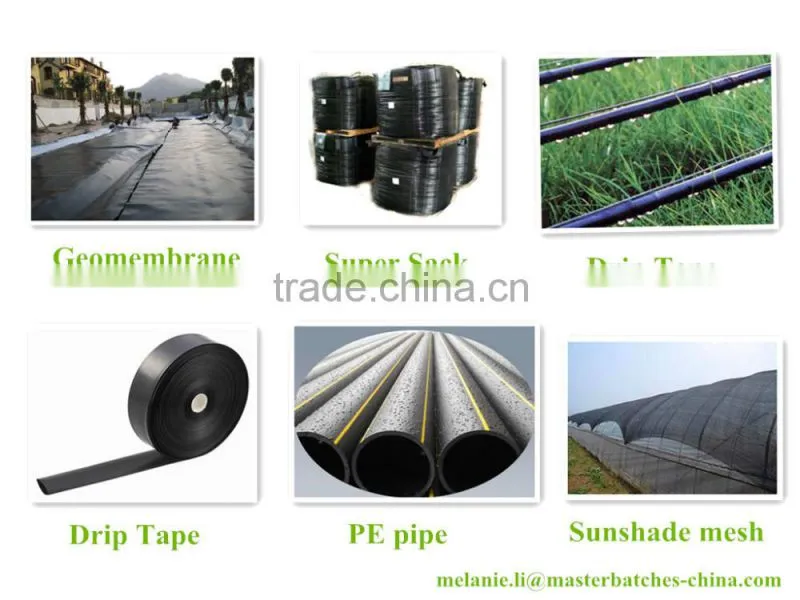 Antioxidant Grade Plastic Black masterbatch/ Anti UV/ Outdoor plastics