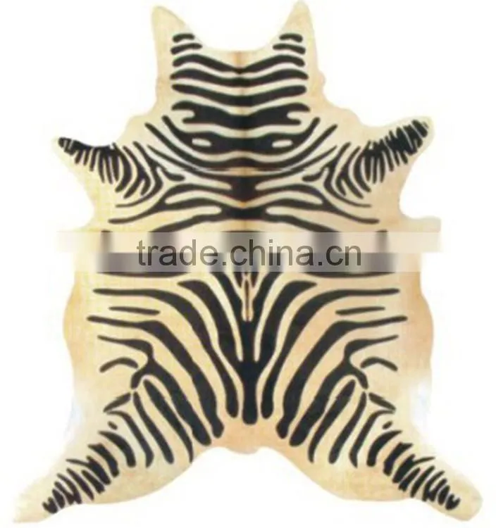 Zebra patterned cowhidecarpet