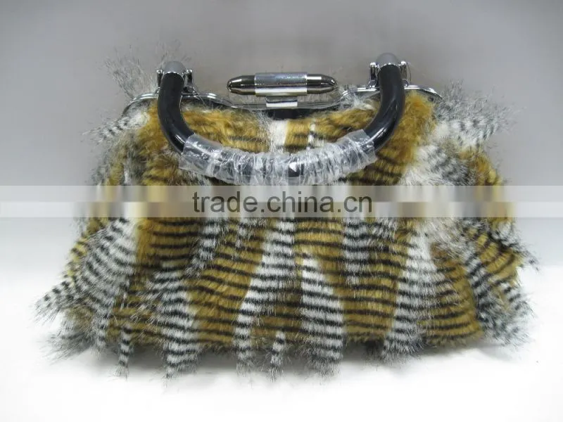 Fur Encrusted evening clutch bag for winter