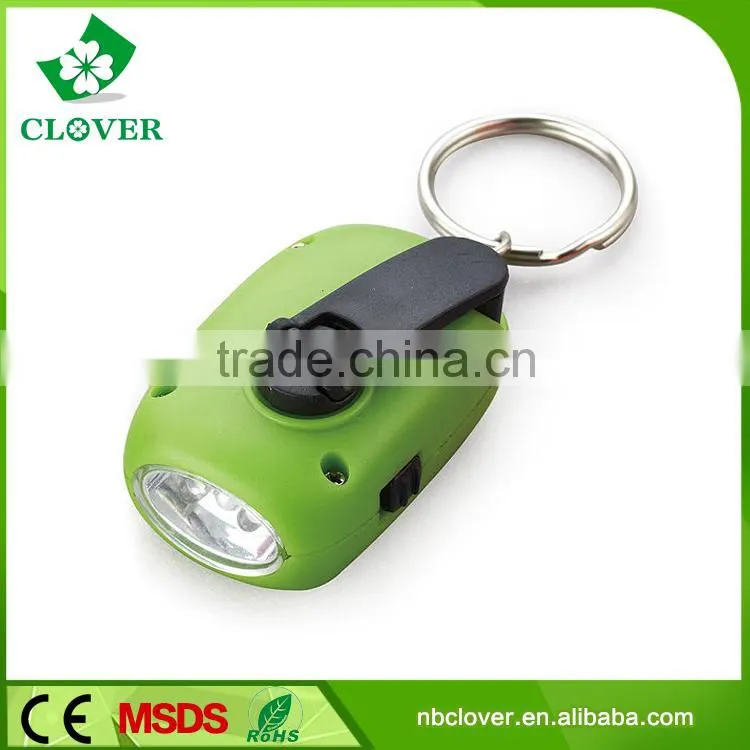 Fashionable 3 LED dynamo emergency solar hand crank flashlight