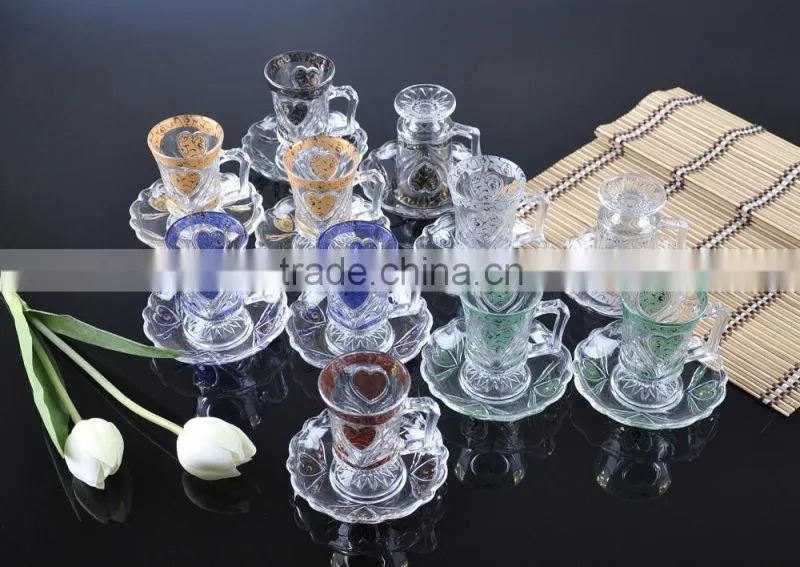 DECAL CUPS AND SAUCERS