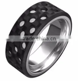 Fashion men jewelry gold ring tungsten carbide ring titanium ring