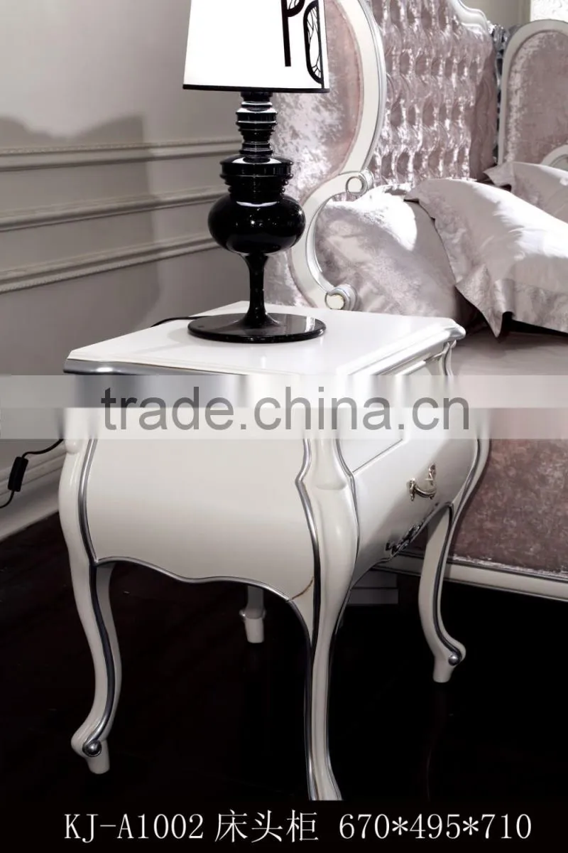Manufacturer direct supplier Modern elegant France type bedroom furniture Bed Bedside table Wardrobe Dressing table Bench