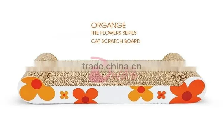 Eco-friendly Cat Toys Corrugated Paper Board Sunflower Cat Scratch Board