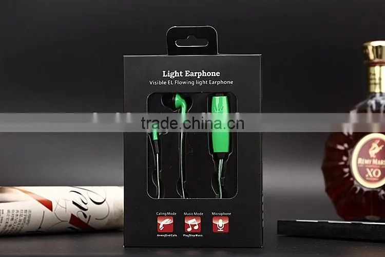 3.5mm LED Earphones For mobile phones music cell phones headphones