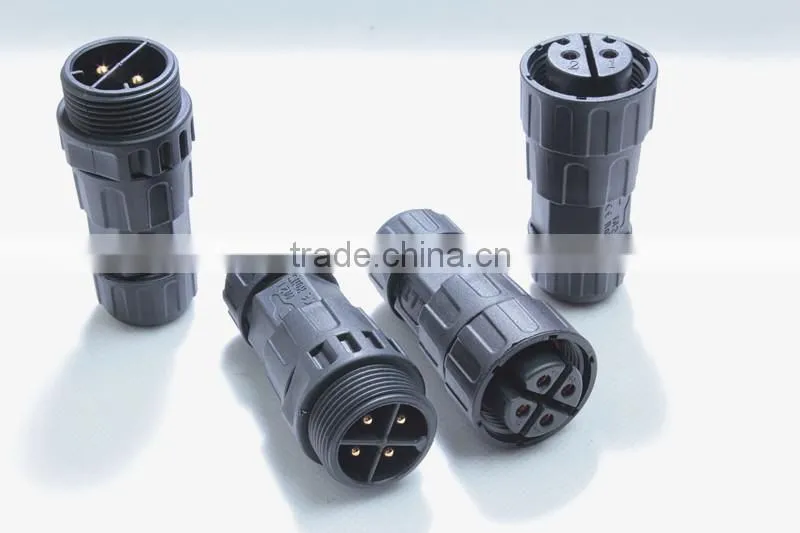 LLT 4 pole bulkhead waterproof connector