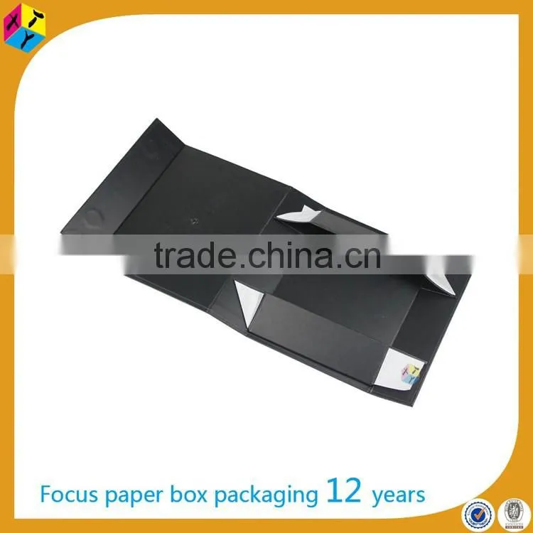 black magnetic closure gift packaging folderable boxes
