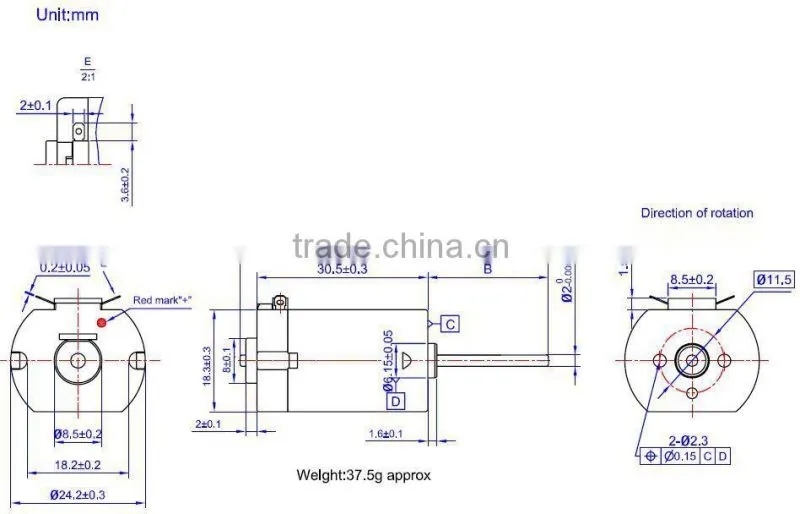 12V Flat DC Electric Small DC Motor 5 Watt FC-280A