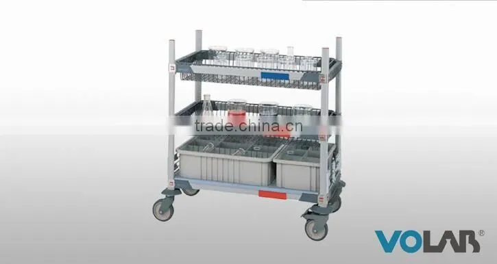Volab Hospital stainless steel 3 tier trolley medical trolley hospital mobile cart