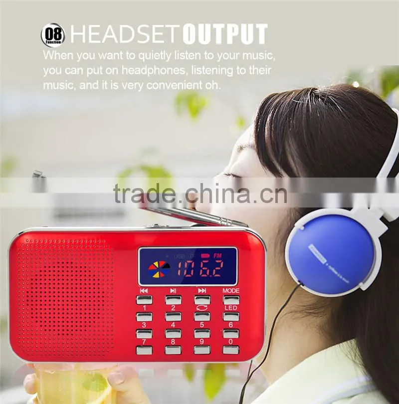 Red portable better air band radio transmitter price Y-896 LED light retro radio