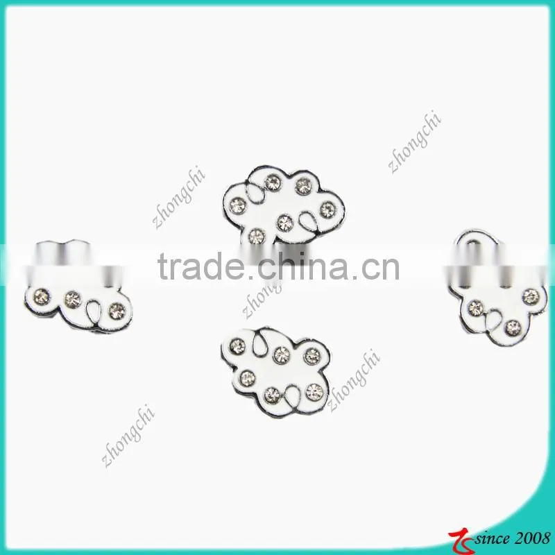 zinc alloy crystals moon slider charm
