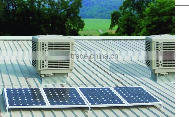 Solar evaporative cooler for industrial air cooling in energy-saving