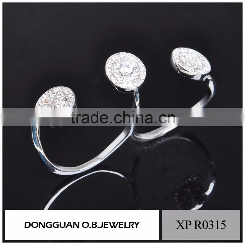 Popular 925 Sterling Silver ring Wedding adjustable Ring plated white gold