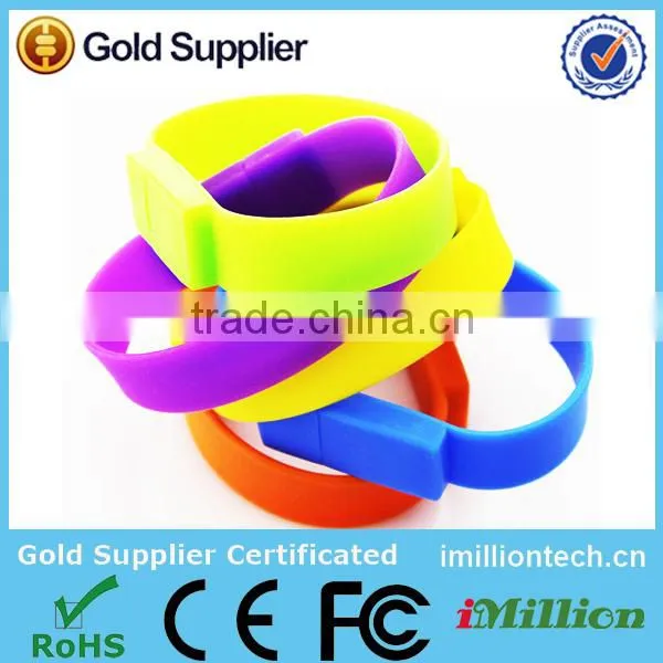 Customized Pendrives 1 gb usb wristband USB flash drive bulk With Logo