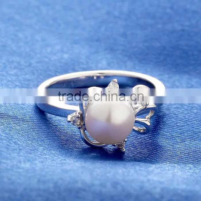 2016 European Style Rings 925 Sterling Silver Pearl Ring Design