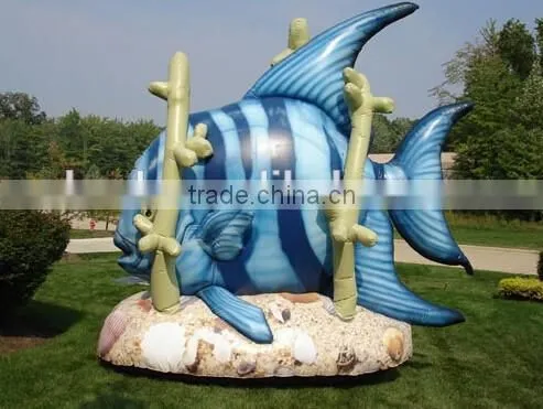 Big Inflatable Fish Model with Sea Stone for Advertizing Decoration