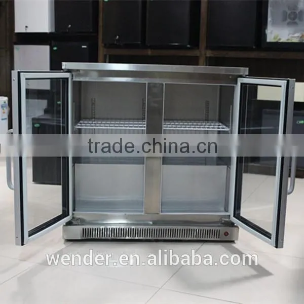 200L commercial conuter top electric showcase glass refrigerator