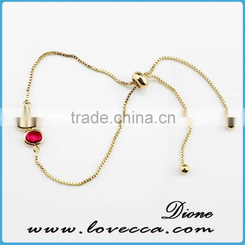 Cheap Wholesale 18K Gold Plated Brass Jewelry Fashion Adjustable Beads Womens Glass Stone