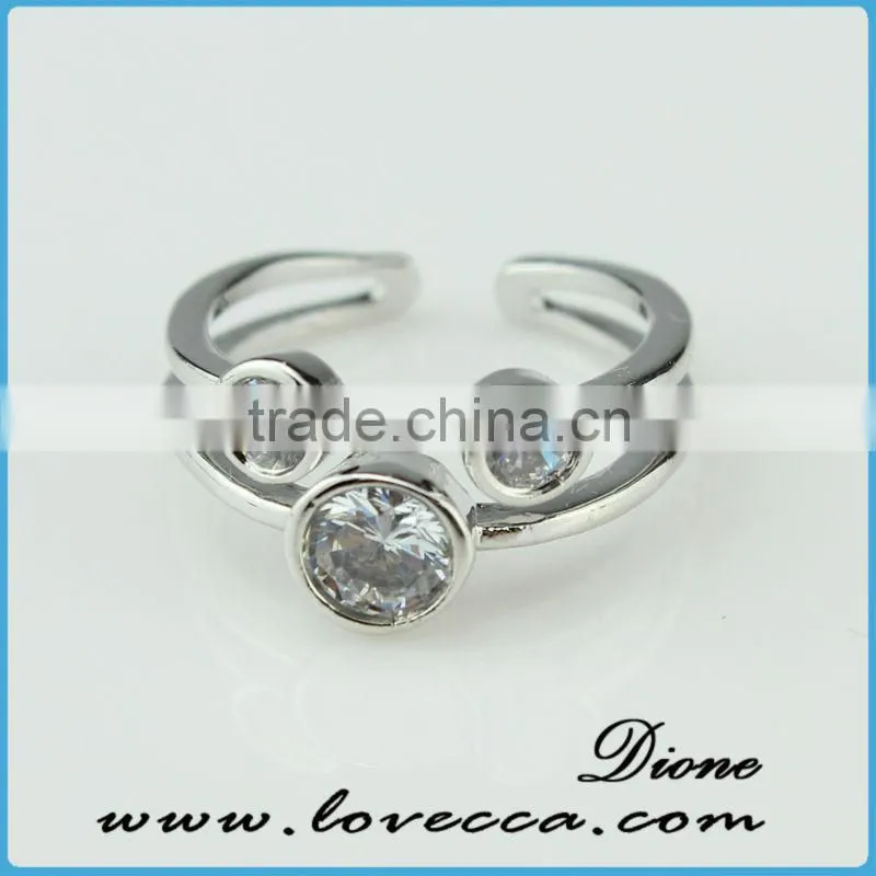 Size 7,8,9 Jewelry New Woman's White Gold zircon crystal Filled Ring Gift