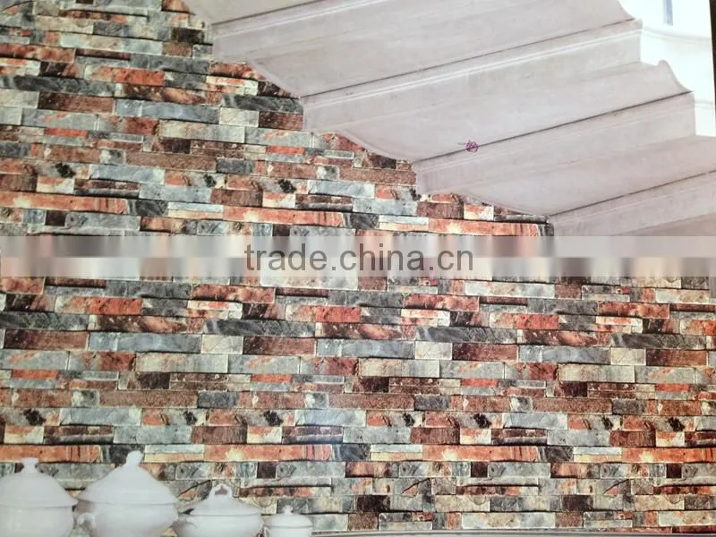 hot selling natural Brick stone textured 3d effect wallpaper with cheap price