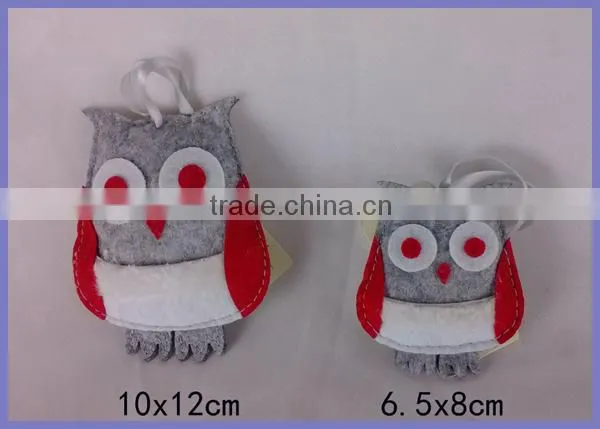 2016 custom key chain, non-woven owl decorative hanging chain
