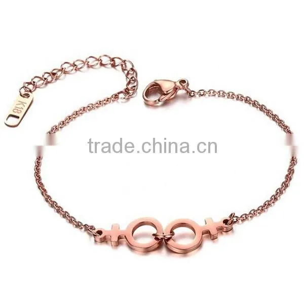 Stainless Steel Jewelry Rose Gold Plated Fashion Bracelet