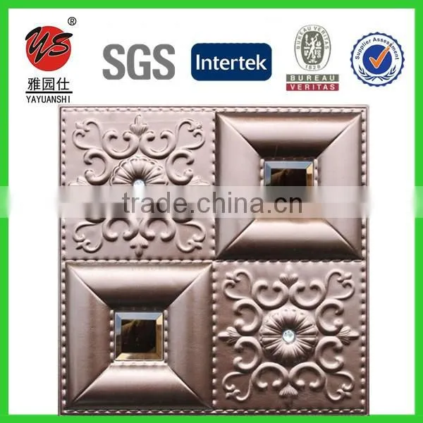 3D leather wall panel decorative 3d PU leather covering wall panel ceiling panels