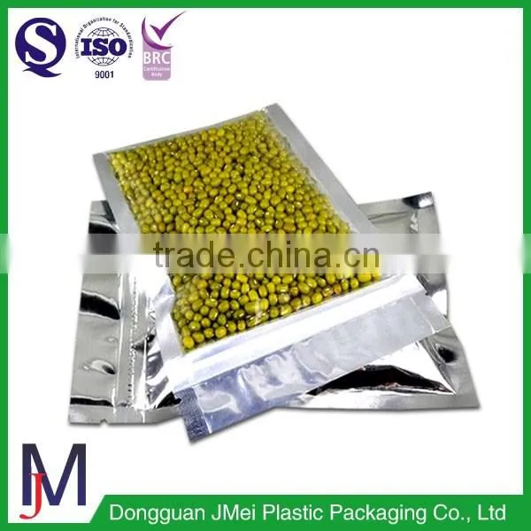 printed vacuum sealable freezer safe bag with zipper opening at top
