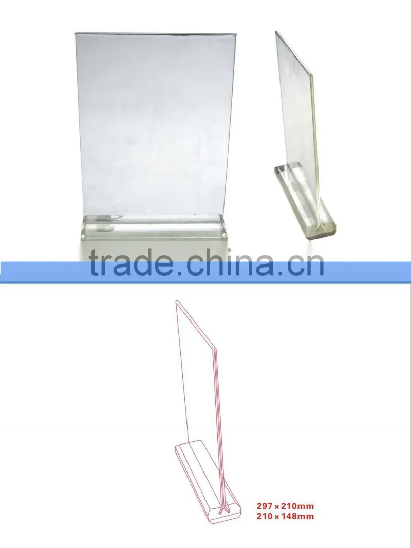 Top quality China made A4 acrylic sign plastic paper holder