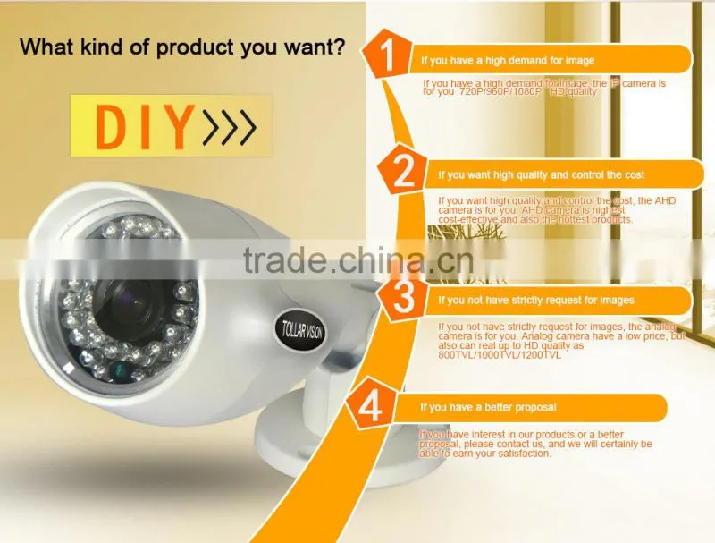 New Model CCTV Camera AHD 720P 36PCS LED Light Metal Bullet 3.6mm Lens Mini AHD Camera intelligent security system