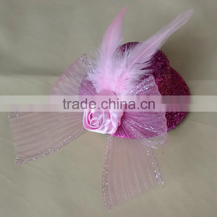 MYLOVE 5" feather hat with clips feather party hat several colors MLXM060
