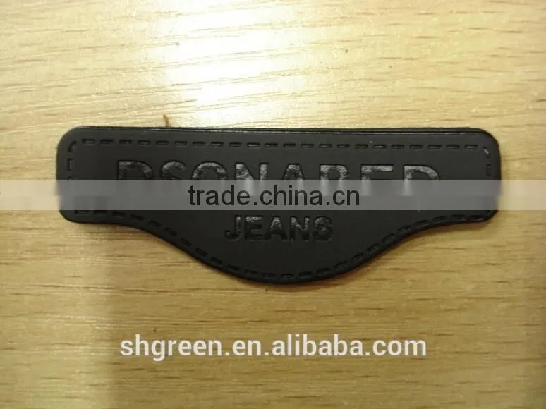 Men's garment black leather patch manufacturer