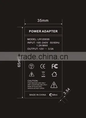 LR120035 12V 3.5A AC DC Power Supply LCD LED Display Power Adapter