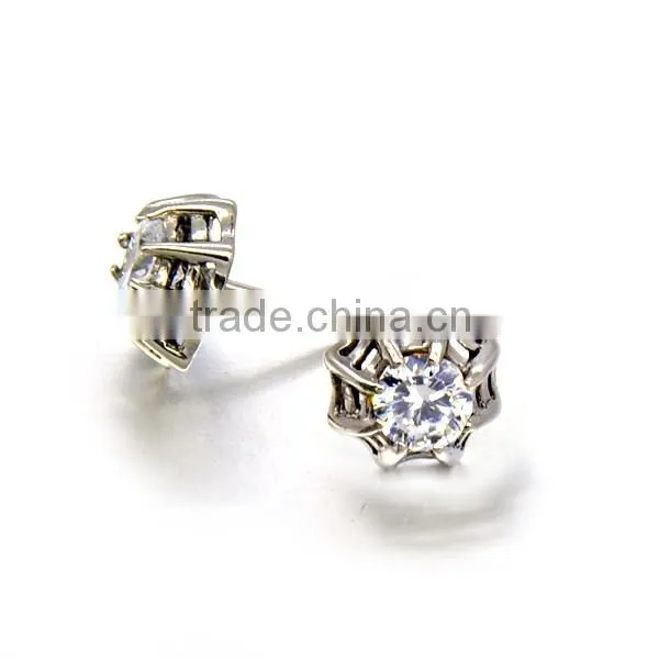 Factory Directly Casting Silver Stainless Steel Punk Stud Earrings Paw mens Hip hop jewelry