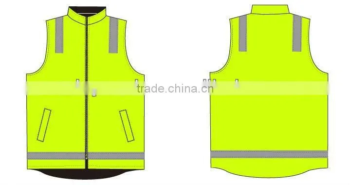 hi-vis waterproof workwear reflective safety Jacket with pockets and zip