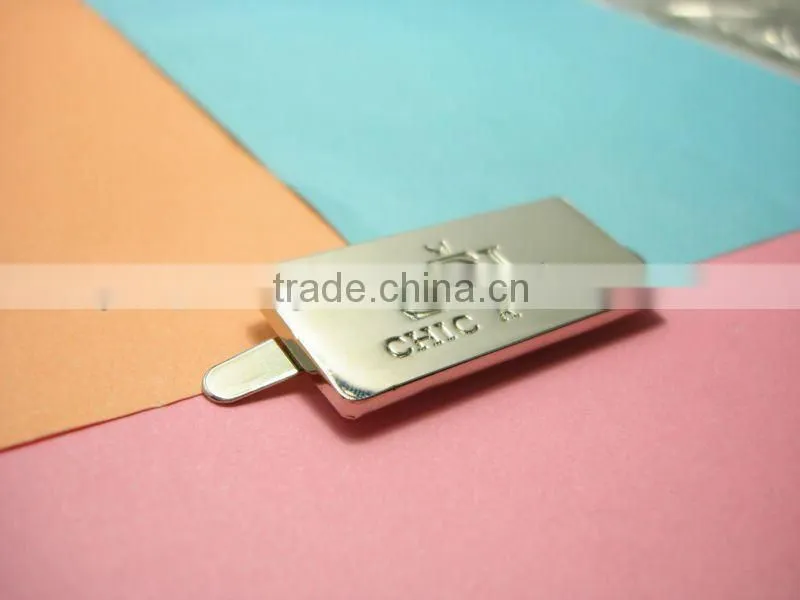 wholesale fashion leather luggage metal logo q-2301