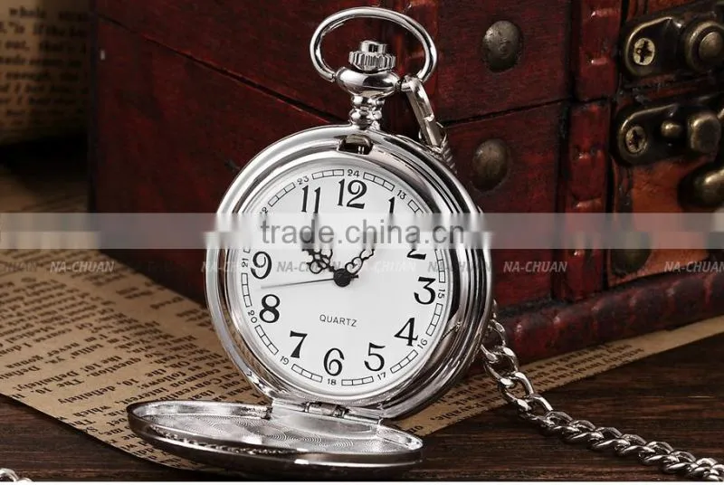 Cool Eden Pattern Necklace Pendant Chain Fob Quartz Pocket Watch