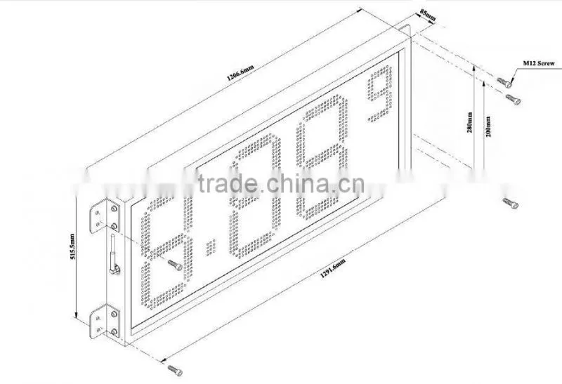 400mm digital LED gas price sign