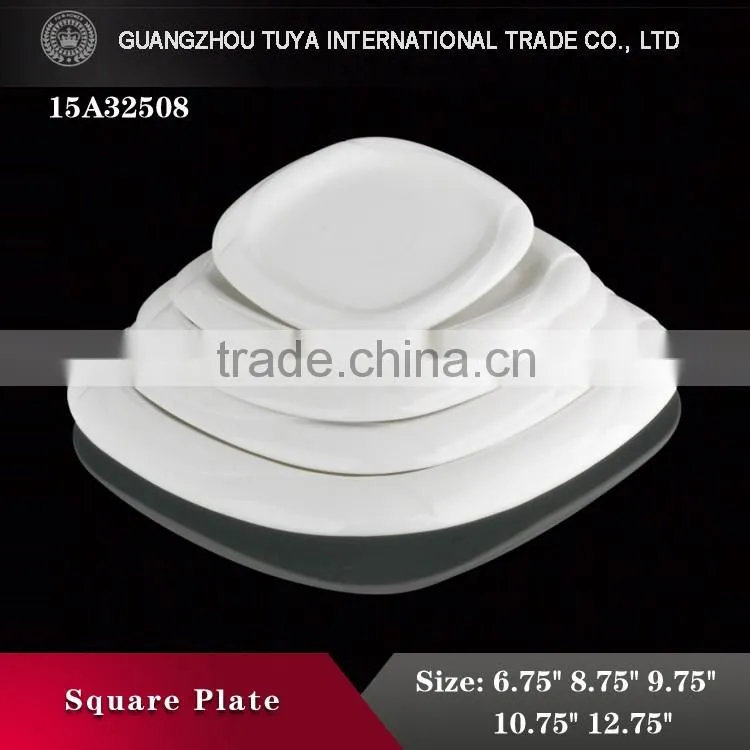 Wholesale cheap price edgefold porcelain ceramic square dish