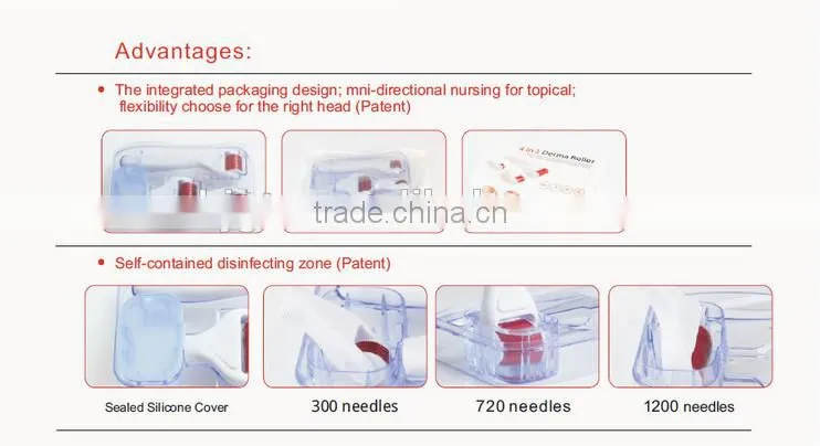 2015 GTO Newest 4 in 1 Derma Roller With Disinfecting Tank