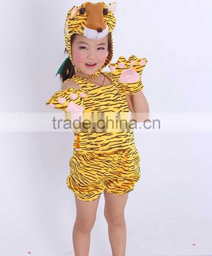 Performance Dress Up Sleeveless Kids Tiger Animal Costumes
